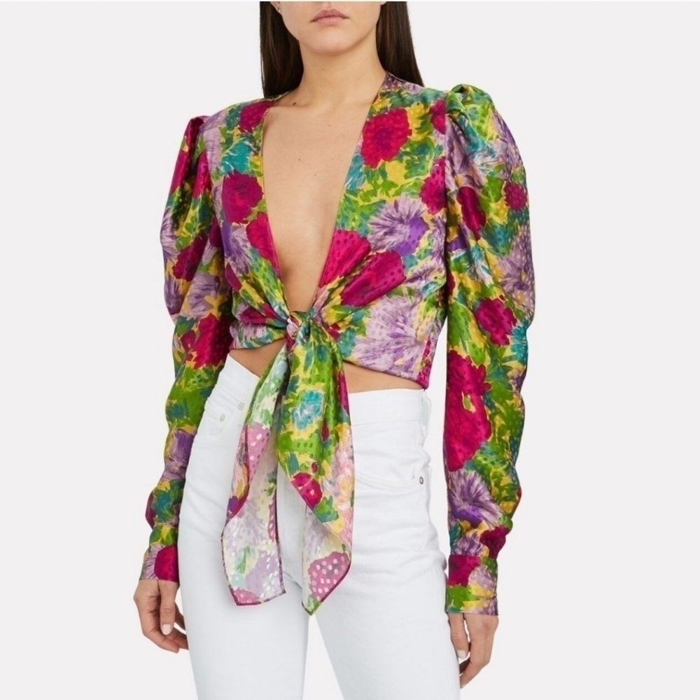 Ronny Kobo Bianca Floral Tie Top